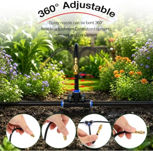 Bluepro 100FT Drip Irrigation System with 360° Adjustable Copper Nozzles - Image 2