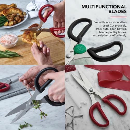 KitchenAid 2-Piece Multipurpose Shear Set – Versatile Scissors with Nutcracker, Bottle Opener, Ergonomic Handles with Protective Blade Covers - Image 3