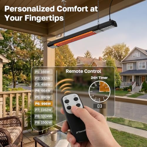 ThermoMate Outdoor Patio Heater 1500W 120V Plug-in, Infrared Carbon Fiber - Image 6