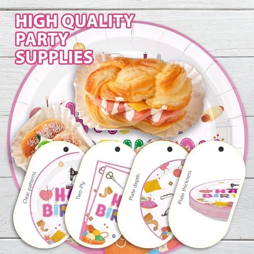 96Pcs Sewing Birthday Party Decorations, Serves 24 - Image 6