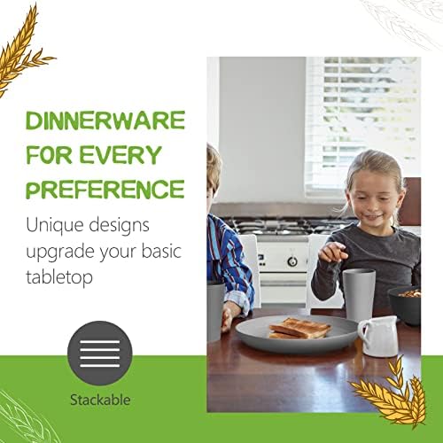Teivio 32-Piece Plates and Bowls Sets for 8, Wheat Straw Dinnerware Sets - Image 3