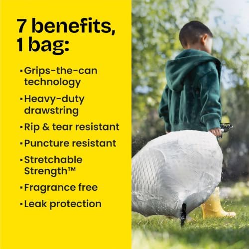 Glad ForceFlex Tall Kitchen Drawstring Trash Bags, 13 Gal, Fragrance Free, 40 Ct (Package May Vary) - Image 6