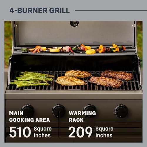 Tytus 3-in-1 Gas Grill, Charcoal Grill, Gas Griddle, Cover, Light, Stone - Image 3