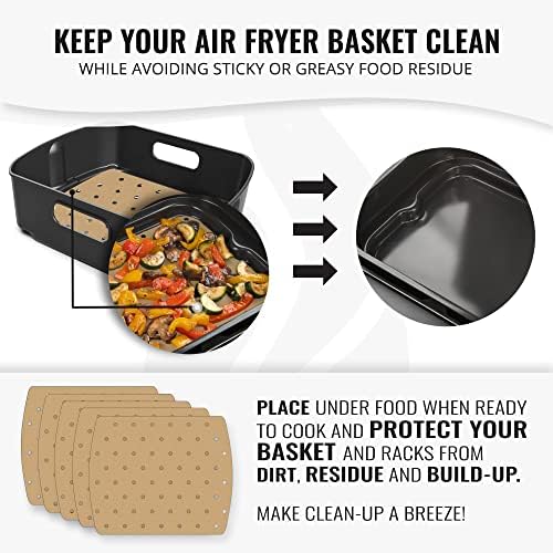 Air Fryer Unbleached Parchment Paper For Ninja Foodi Grill 5-in-1 AG301, 4qt Ninja Foodi Accessories, AirFryer Accessories, 100pcs Air Fryer Liners, Heat Resistant Mat Cookware by INFRAOVENS - Image 4