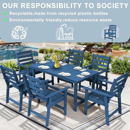 FUNBERRY Outdoor Dining Chairs Set of 4, HDPE Patio Chairs for Outside - Image 4
