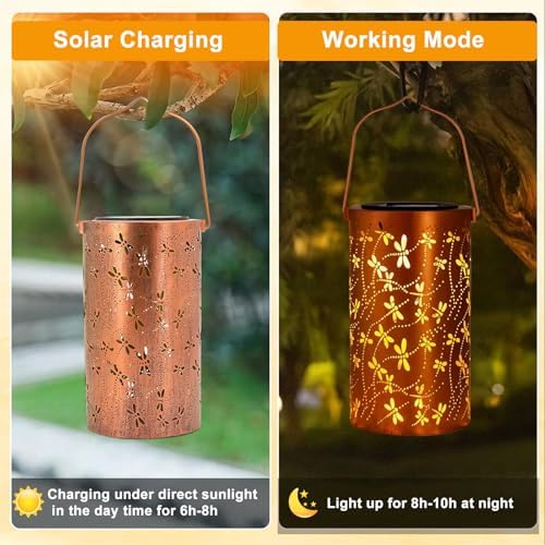 BSGlobal Dragonfly Solar Lanterns Outdoor Waterproof Hanging Lights - Image 3