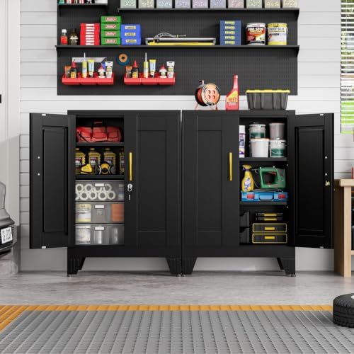 GAIOUS 36" Metal Office File Cabinet, Black Locked Garage Storage Cabinets - Image 4