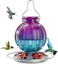 Glass Hummingbird Feeder for Outdoors Hanging, 26 fl oz Bird Nectar Feeder by GreteGotye
