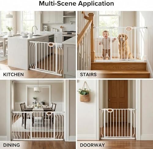29.1-57.5 Inch Baby Gates Extra Wide with Door for Stairs Doorways - Image 7