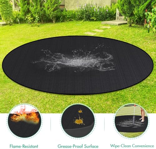 Round Fire Pit Mat 42 Inch, Fireproof Deck Protector, Heat Resistant Waterproof Pad for Patio, Lawn & Outdoor Fire Pit - Image 4