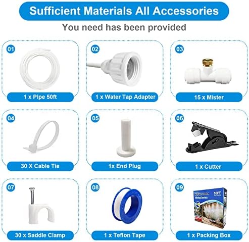 Misters for Outside Patio,White Misting System for Cooling Outdoor,50Ft|15M - Image 4
