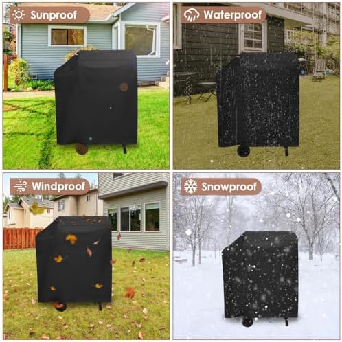 35" Barrel Grill Cover for DNKMOR Charcoal Grill with Side Table - Image 6