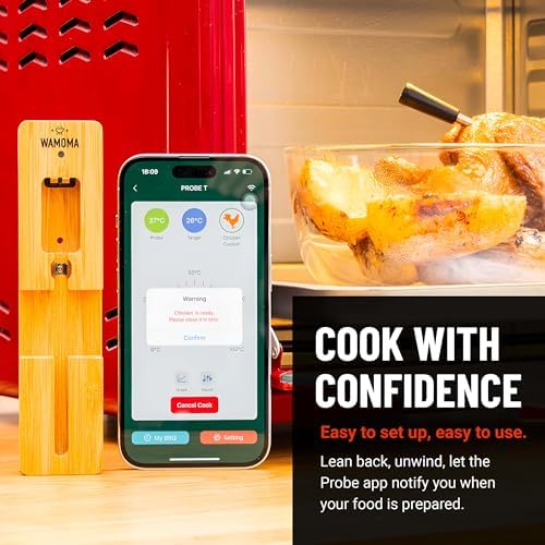 Meat Thermometer + BBQ Gloves - Grill Master Kit with Smart Wireless Cooking Thermometer & Extra Long Heat-Resistant BBQ Gloves for Kitchen, Grilling, Oven Baking, Meat Smoking - Image 2