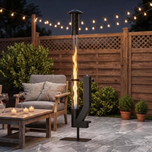 Patio Pellet Heater, 61.8" H Outdoor Wood Pellet Heater Smokeless Fire Pit by UrGROWA