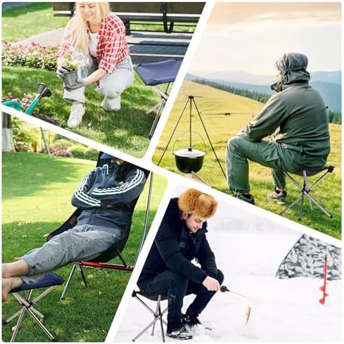 Lightweight Backpacking Stool, 13.8in Portable Folding Chair with Carry Bag - Image 5