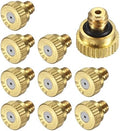 M METERXITY 10-Pack Brass Misting Nozzles, 0.031inch/0.8mm Orifice Heavy Duty 10/24 UNC Screw Thread Misting Nozzle Plug for Outdoor Spray Cooling System/Patio Mist System/Dust Control by MMETERXITY
