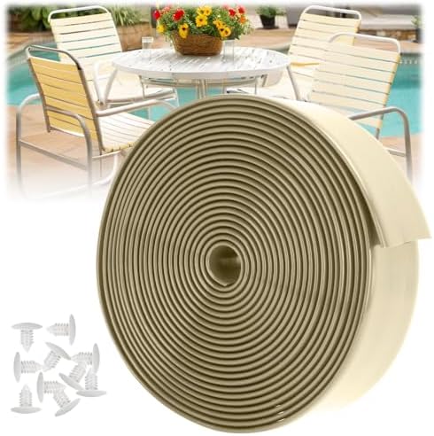 LukLoy 2" Wide 60ft Long Vinyl Straps for Patio Chairs Repairs, Driftwood by LukLoy