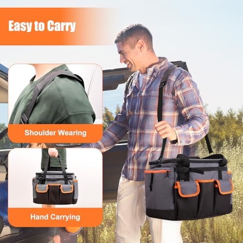Large BBQ Grill Caddy with Paper Towel Holder, Foldable Insulated Picnic Organizer Bag for Outdoor Grilling, Tailgating, Camping, RV Trips, Must-Have Storage for Cooking Tools Supplies - Image 6