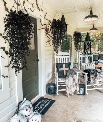 RECUTMS Black Hanging Flowers Faux Hanging Plants Black Artificial Plants - Image 5