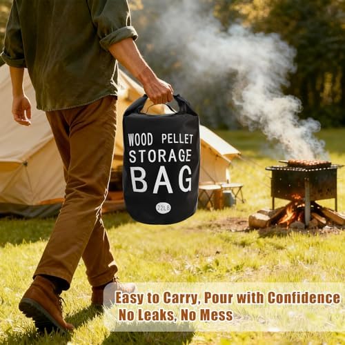22LB Waterproof Wood Pellet Storage Bag-Dual Handles, Label Pocket(1 Pack) - Image 4