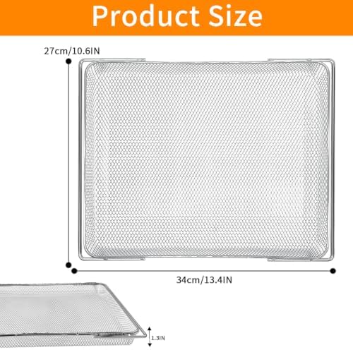 Air fryer Replacement Parts for Ninja Flip Toaster Oven & Air Fryer SP151, 13.4''× 10.6'' Food Grade Stainless Steel Air Fryer Accessories Basket Grill Rack, Dishwasher Safe - Image 2