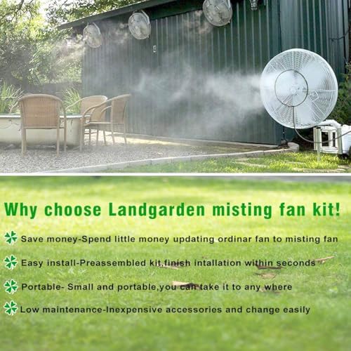 Outdoor Misting Fan Kit for a Cool Patio Breeze,Water Mister Spray for Cooling Outdoor,19.36FT (5.9M) Misting Line + 5 Brass Mist Nozzles + a Brass Adapter(3/4) Fit to Any Outdoor Fan - Image 4