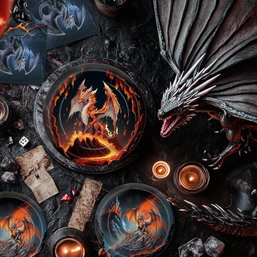 Dragon Party Decorations - Dragon Party Plates and Napkins for Kids Birthday Party, Serves 20 Guests - Image 5