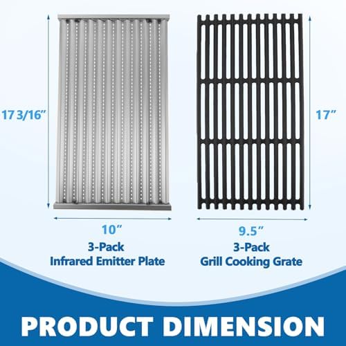 SafBbcue 463242716 Grill Grates Infrared Emitter Replacement Parts G533-2200-W1 G533-0009-W1 for Charbroil Infrared 4 Burner Grill Parts 463242715 463276016 466242715 466242815 463257520 463255721 - Image 2