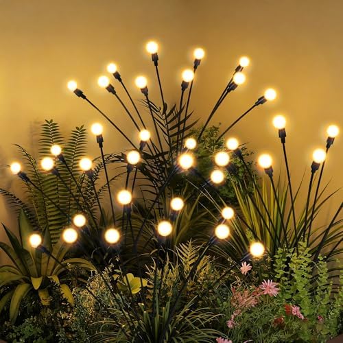 Solar Garden Lights, 2Pack 20LED Swaying Solar Lights Outdoor by PATIOPIA