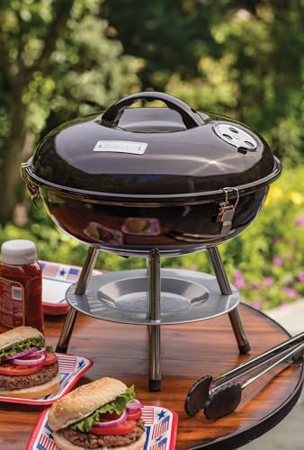 Cuisinart 14" Portable Charcoal Grill, Tabletop Outdoor Small Grill with Locking Lid and Dual Vents, Chrome Plated Travel Size BBQ Perfect for Camping, Tailgates, Cookouts, Black - Image 6