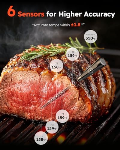 Wireless Meat Thermometer Digital, Smart Bluetooth Instant Read, Grey - Image 3