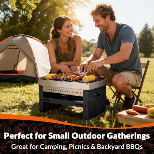 Portable Foldable Charcoal Grill, Small Tabletop Hibachi, Campact BBQ Grill - Image 2