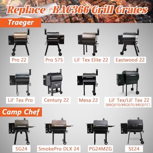 Grill Grates for Traeger 22 Series Pro 575 Lil Tex Elite Pro BBQ070 Cast Iron Cooking Sear Grate Bottom Grid Rack BBQ Replacement Parts BAC366 Wood Pellet Smoker Accessories - Image 5