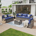 Aoxun 7 Piece Patio Furniture Set Wicker Rattan Patio Conversation Set by Aoxun
