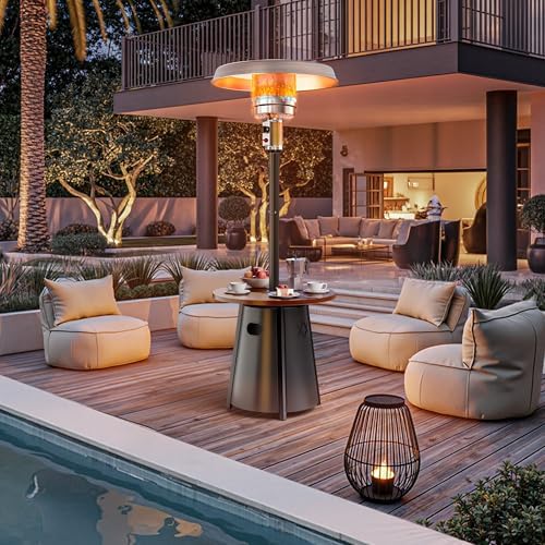 Pamapic Outdoor Heaters for Patio with Round Table Design, Premium 304 Stainless Steel Burner, Triple Protection System Propane Patio Heater for Porch Garden, Residential & Commercial Use - Image 3