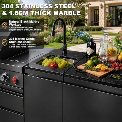 84.7" 4-Burner Modular Outdoor Kitchen Island, 72000 BTU Propane Gas Grill - Image 4