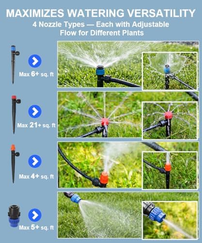 26FT Main Tube 1/2" Drip Irrigation System Kit with 30 Adjustable Nozzles - Image 5