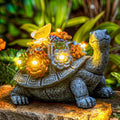 YDKOJGW Solar Garden Outdoor Statues with Succulent and 7 LED Lights - Lawn Decor Tortoise Statue for Patio, Balcony, Yard Ornament - Unique Housewarming Gifts (Gray Turtle) by YDKOJGW