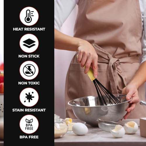 Kaluns 50 PCS Silicone Kitchen Utensils Set Complete Kitchen Set - 800°F Heat Resistant Non-Stick Premium Silicone Cooking Utensils W Wooden Handles - Can Opener, Masher, Turner, Silicone Spatula Set - Image 5