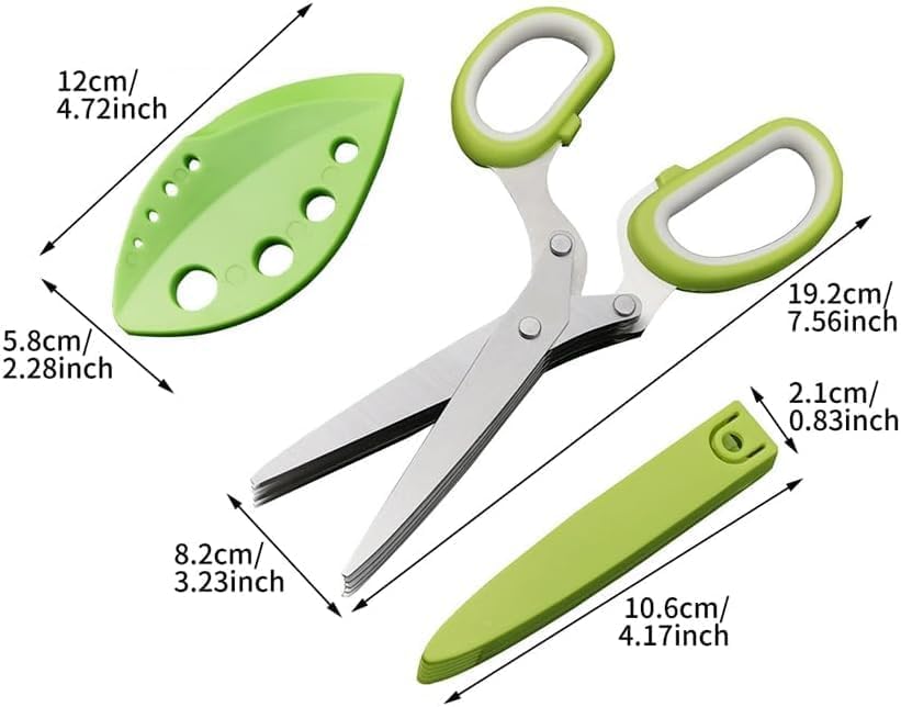 Upgraded Herb Scissors, Effortless Herb Shears Cutter Tool with Sharp Stainless Steel Blades for Fresh Herbs, Must-Have Kitchen & Cooking Gadget, (Green) - Image 2