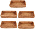 MAGICLULU 5pcs Rattan Storage Basket for Bread and Fruits Rustic Woven Organizer for Sundries for Picnics Weddings and Home Decor Craftsmanship Neat Edges by MAGICLULU