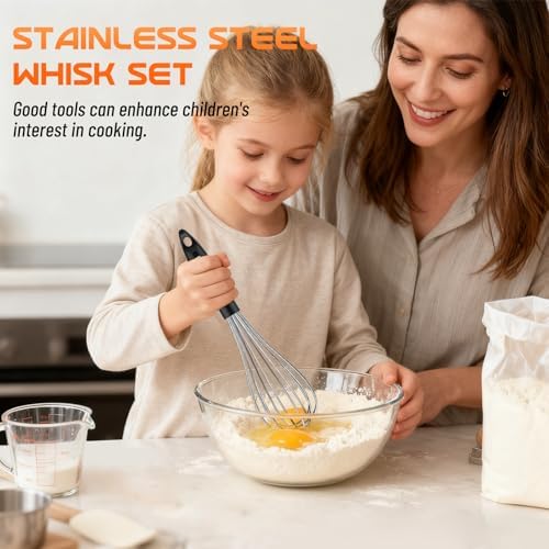 NileHome Whisk 10" Kitchen Whisk,Black Silver - Image 7