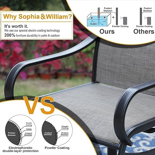Sophia & William 5 Piece Patio Dining Set, 44'' Round Table & Swivel Chairs - Image 4