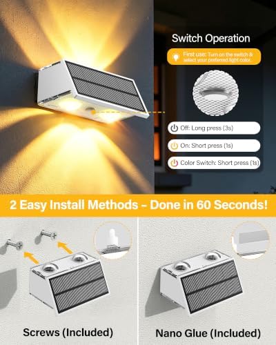 Solar Fence Lights Outdoor, 10 Pack Fence Solar Lights Waterproof - Image 7