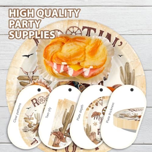 96Pcs Western Cowboy 2nd Birthday Party Decorations, Serves 24 - Image 6