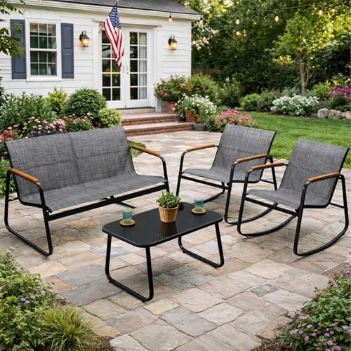 Kozyard 4-Piece Outdoor Patio Furniture Set with Textilene Chairs by Kozyard