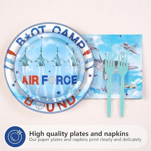 96 Pcs Air Force Party Airplane Aviation Decorations, Serves 24 - Image 3