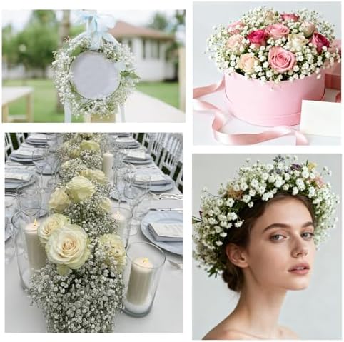 100Pcs Babys Breath Artificial Flowers-Gypsophila Babys Breath Flowers Artificial Bulk-White Real Touch Fake Flowers for Wedding Home Garden Decor - Image 6