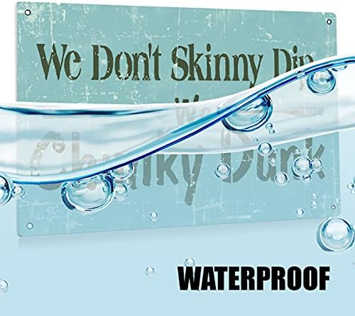 BEASTZHENG We Don't Skinny Dip We Chunky Dunk Funny Pool Signs Wall Decor - Image 3