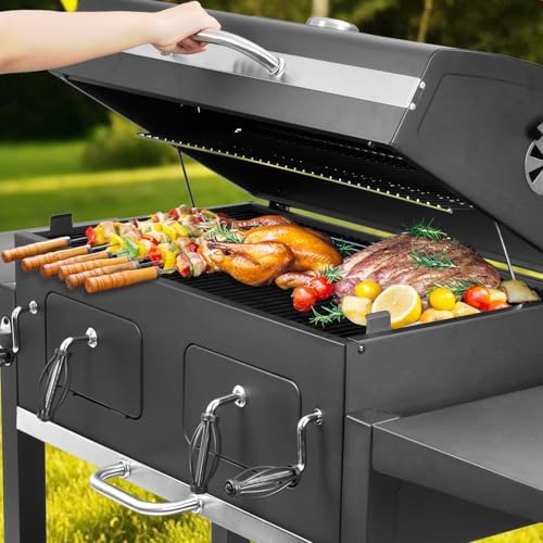 Charcoal Grill 753 Sq In,Extra Large BBQ Grill Adjustable Charcoal Trays - Image 3